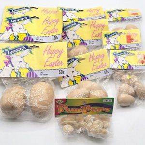 LeeWards Vintage Wooden Craft Easter Wood Eggs New Old Stock Original Package